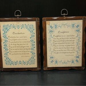 Vintage Wooden Grandparents Plaques